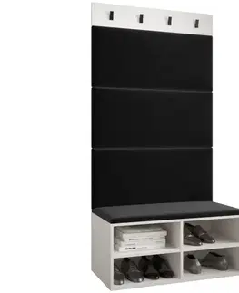 Spálňové šatníkové skrine Predsieňový nábytok Miro biela panel čierna