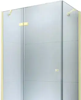 Vane MEXEN/S - Roma sprchovací kút otvárací 120x100, sklo transparent, zlatá + vanička 854-120-100-50-00-4010