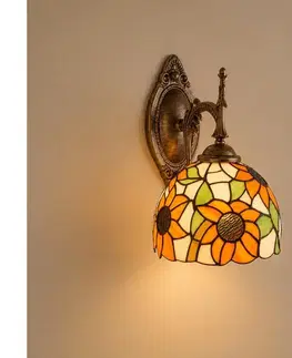 Svietidlá BRILAGI - Tiffany vitrážová nástenná lampa SUNFLOWER 1xE14/40W/230V BRW-8004A