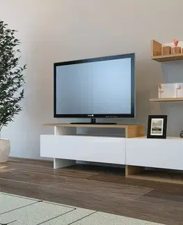 Obývacie steny TV skrinka / Obývacia stena Ayaz - White, Teak