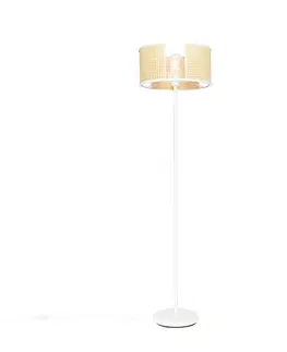 Stojace lampy Orientálna stojaca lampa biela s ratanom 40 cm - Akira
