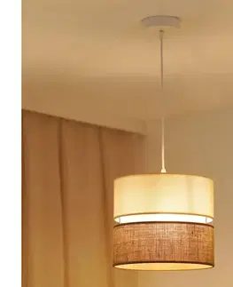 Svietidlá BRILAGI - Luster na lanku ROYAL YUTE 1xE27/15W/230V pr. 25 cm béžová/krémová 609630