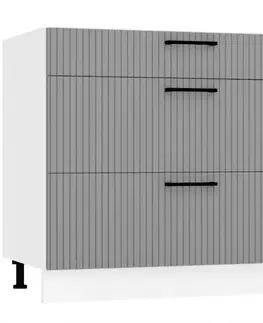 Kuchynské skrinky stojace Skrinka do kuchyne  Kate d90pc s/3 šedá mat