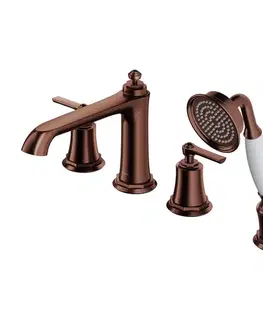 Kúpeľňové batérie OMNIRES - ARMANCE vaňová batéria 4-otvorová meď retro /ORB/ AM5232ORB
