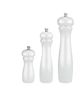 Koreničky a mlynčeky na  korenie STALGAST Drevený mlynček na soľ a korenie – biely 20 cm