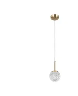Svietidlá  PND-40827-1-HBR-CL - Závesný luster na lanku PADRI 1xG9/5W/230V zlatý PND-40827-1-HBR-CL