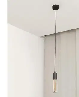 Svietidlá  Luster na lanku MELODY 1xE27/15W/230V čierna W-KM 1116/1 BK-B