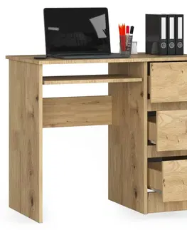 Písacie stoly Moderný písací stôl PEGAS90P, dub Artisan