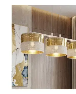 Svietidlá EMIBIG Luster na lanku LUX 3xE27/15W/230V biela/zlatá 1650/3