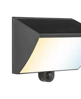 Záhradné lampy Brilliant - LED solárne nástenné svietidlo SIERRA LED/6W/3,7V 2000 mAh IP54 čierne G41010/06