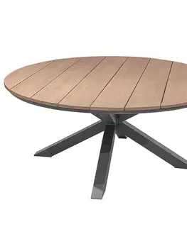 Stolčeky Hliníkový jedálenský stôl COLUMBIA ø 160 cm (antracit)