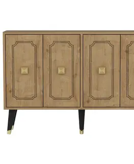 Komody Konzolový stolík Roland - Sapphire Oak, Gold