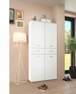 Botníky KONDELA Vilot botníková skriňa / regál biela