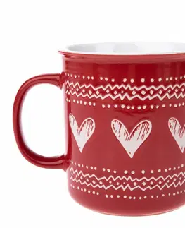 Hrnčeky a šálky Vianočný keramický hrnček Christmas heart I červená, 710 ml