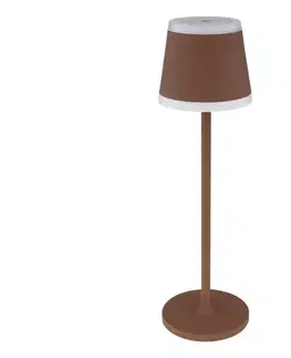 Záhradné lampy Globo 58433R - LED Stmievateľná stolná lampa RIDLEY LED/4,6W/3,7V 3000K hnedá 58433R