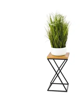 Stojany na kvetiny HowHomely Stojan na kvety LOFT 40x24 cm čierna/hnedá 10-1630-40-MDF