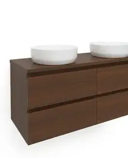 Kúpeľňový nábytok Kúpeľňová skrinka s krycou doskou SAT B-Way 119x50x45 cm orech mat BWAY2120NUTDESK BWAY2120NUTDESK