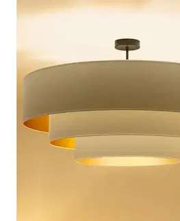 Svietidlá BRILAGI - Prisadený luster LUNETA 3xE27/60W/230V pr. 80 cm krémová/zlatá 8590828052135