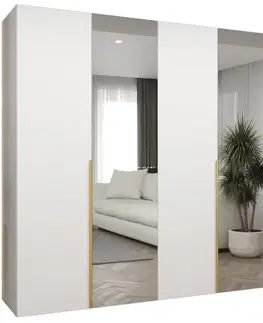 Šatníkové skrine Skriňa Alicante II 250 biela/zlatá