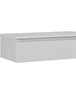 Kúpeľňový nábytok MEXEN/S - Rivel kúpeľňová skrinka pod umývadlo 90 cm s doskou, 1 šuplík, reliéf, šedá mat 91A20-09023-1-BFC62