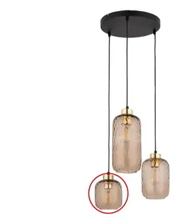 Lampy  Náhradné sklo k lustru KARO E27, priemer 14 cm, dymovo-hnedé 7703