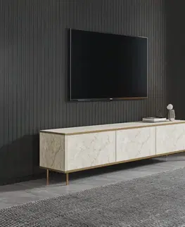 TV stolíky TV stolík Imaj - Travertine, Gold