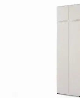 Šatníkové skrine ArtPK Šatníková skriňa s nadstavcom BIANCO | cashmere