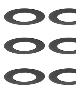 Zapustené svietidlá Sada 6 čiernych dištančných podložiek pre zapustené bodové svetlá 7,5 - 13 cm - Spacer