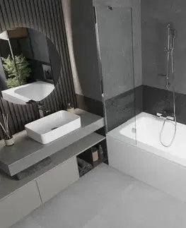 Sprchové dvere MEXEN/S - Vega obdĺžniková vaňa 180 x 80 cm s panelom + vaňová zástena 50, transparent, chróm 550118080X9505000001