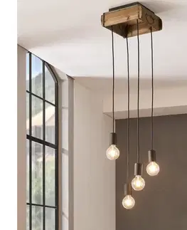 Svietidlá Eglo 43591 - Luster na lanku WOOTTON 4xE27/40W/230V 43591