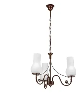Svietidlá BRILAGI - LED Luster na reťazi COTTAGE 3xE14/40W/230V hnedá/biela BG1510+3xBG2270