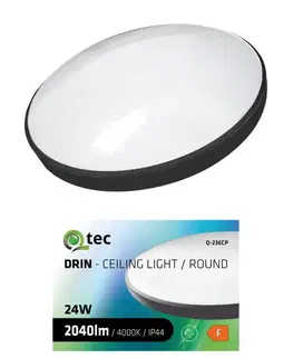 LED stropnice Stropná lampa QTEC 24W 4000K čierna
