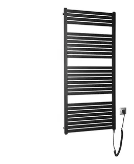 Svietidlá Aqualine - Kúpeľňový elektrický radiátor TONDI-E 600 W 133x60 cm matná čierna DE486T