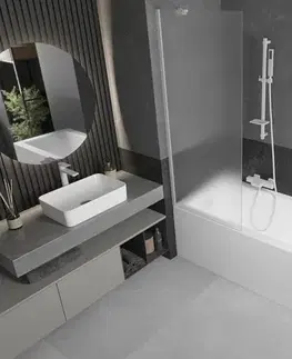 Sprchové dvere MEXEN/S - Next vaňová zástena FIX 70 x 150, dekor, biela 895-070-000-00-30-20