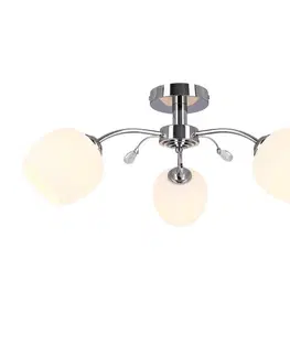Stropná svetla Stropná lampa Estar chróm E27 s bielym tienidlom
