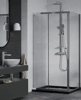 Vane MEXEN/S - Apia Sprchovací kút 130x80, transparent, chróm + vanička so sifónom 840-130-080-01-00-4070