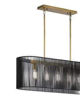 Svietidlá Elstead Quintiesse QN-LINARA-ISLE-BK - Luster na tyči LINARA 5xE27/60W/230V čierna/zlatá QN-LINARA-ISLE-BK