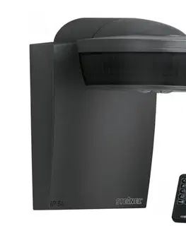 Svietidlá Steinel 059538 - Senzor pohybu SensIQ IP54 čierna + diaľkové ovládanie 059538