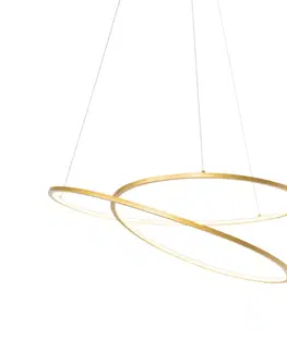 Závesné svietidlá Dizajnové závesné svietidlo zlaté 72 cm vrátane LED 3-stupňovo stmievateľné - Rowan