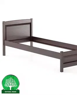 Jednolôžkové postele Posteľ borovica LK125–80x200 orech