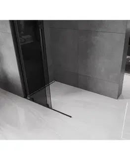 Sprchové dvere MEXEN/S - Velar Sprchová zástena posuvná Walk-in 100 x 200, grafit 8 mm, čierna 871-100-000-43-70