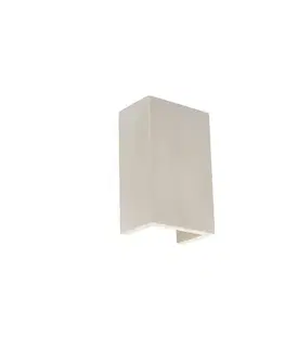 Nástenné osvetlenie Priemyselná nástenná lampa sivý betón obdĺžnik - Meaux