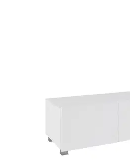 TV stolíky ArtGiB TV stolík 100 CALABRINI C-11 | biela/biely lesk