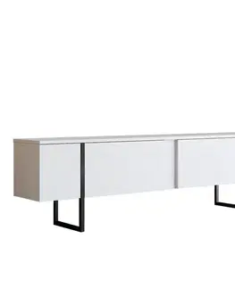 TV stolíky GOLD TV stolík na nožičkách, biela / čierna