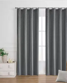 Závesy do spálne Záves na páske EMMA VET447/4/210GSM 140x250 cm  sivý