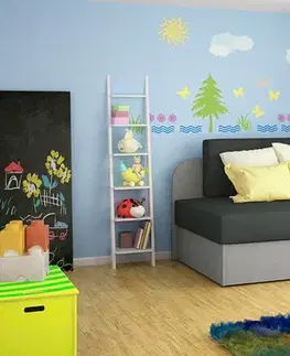 Kreslá NABBI Riva rozkladacie kreslo s úložným priestorom tmavohnedá / sivá