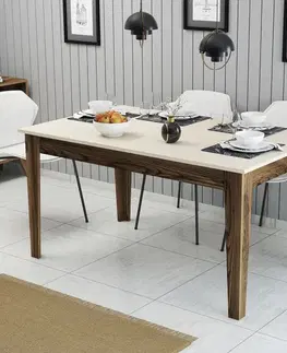 Jedálenské stoly Jedálenský stôl Milan 517 - Walnut, Cream