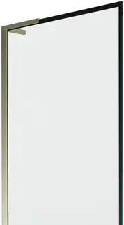 Sprchové dvere MEXEN/S - Next L vaňová zástena FIX 70 x 150, čierna vzor, zlatá 895-070-000-03-70-50