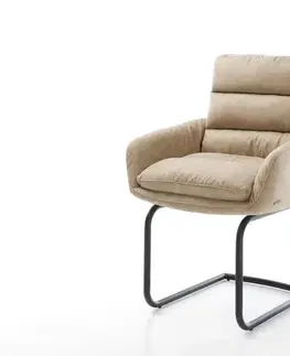 Jedálenské stoličky DELIFE Jedálenská stolička Abelia-Flex s opierkami mikrovlákno béžová vintage jedálenská stolička okrúhla čierna
