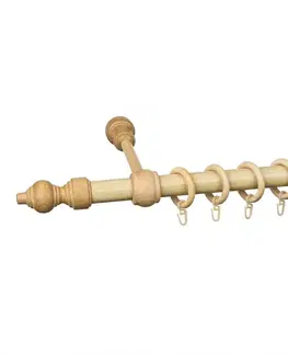 Garniže a kolajničky Záclonová tyč FI28mm 200cm Buk